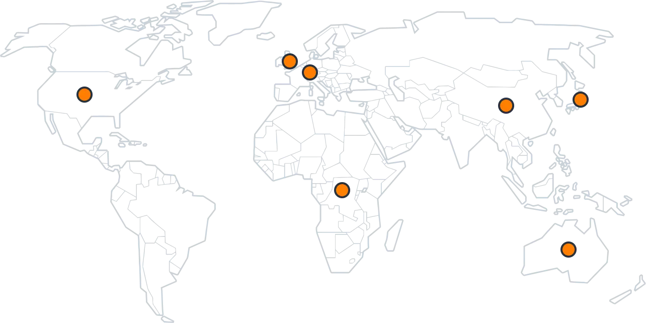 World Map of Client Locations